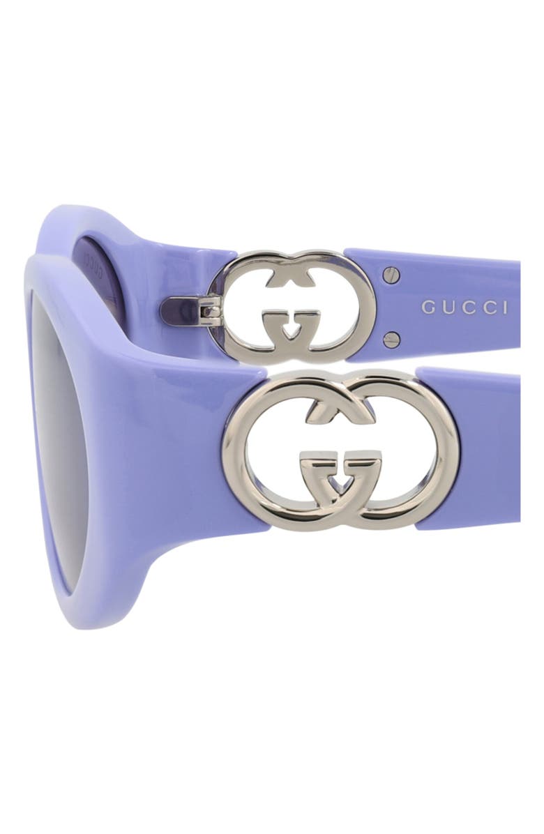 Gucci 56mm Oval Sunglasses, Alternate, color, Violet Violet Violet