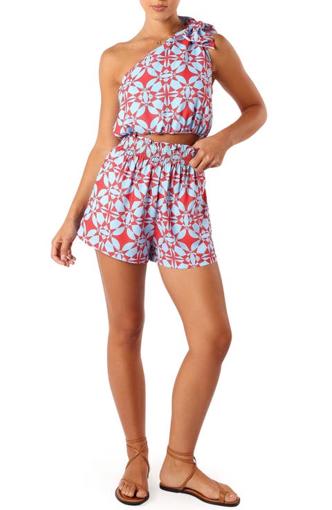 Gretel One-Shoulder Crop Top & Shorts Set