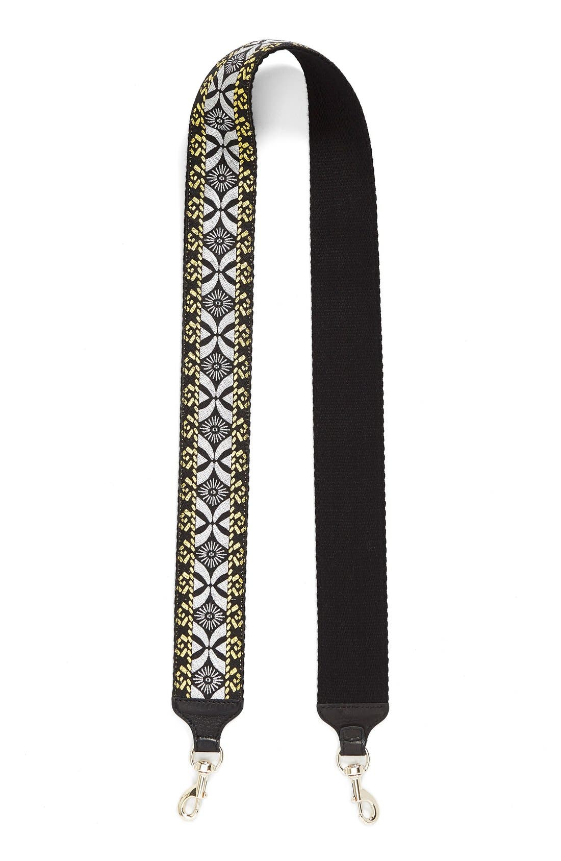 Rebecca Minkoff Embroidered Guitar Bag Strap, Main, color, 