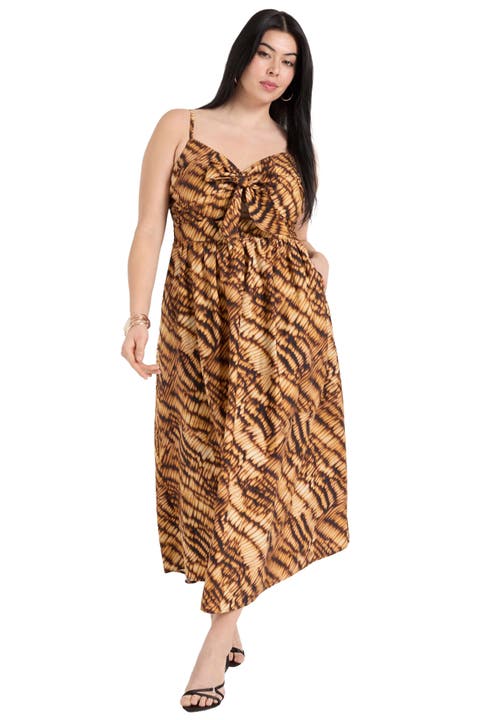 June + Vie Bow-detailed Midi Dress