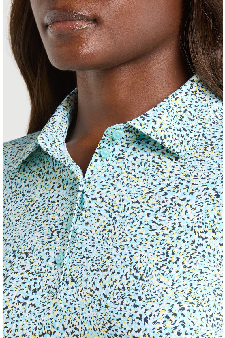 Fireworks Print Performance Polo, Alternate, color, CENOTE