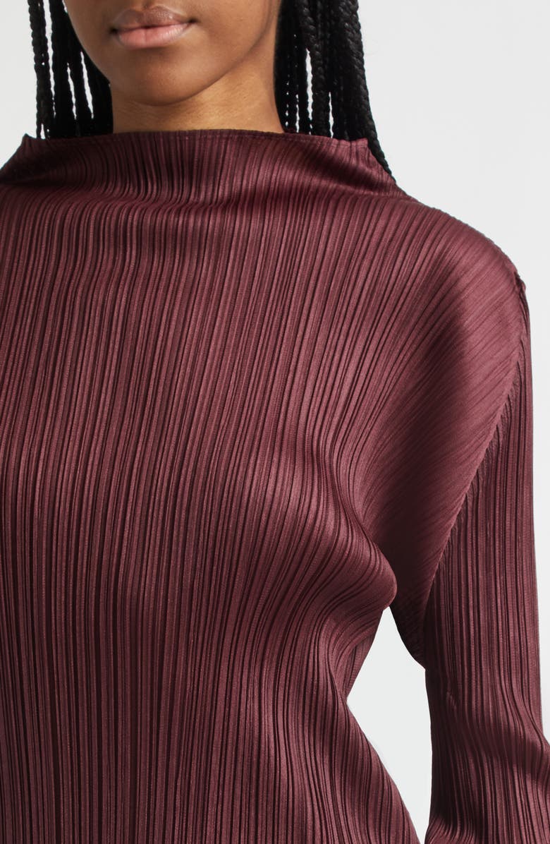 Pleats Please Issey Miyake Monthly Colors January Pleated Top, Alternate, color, Bordeaux