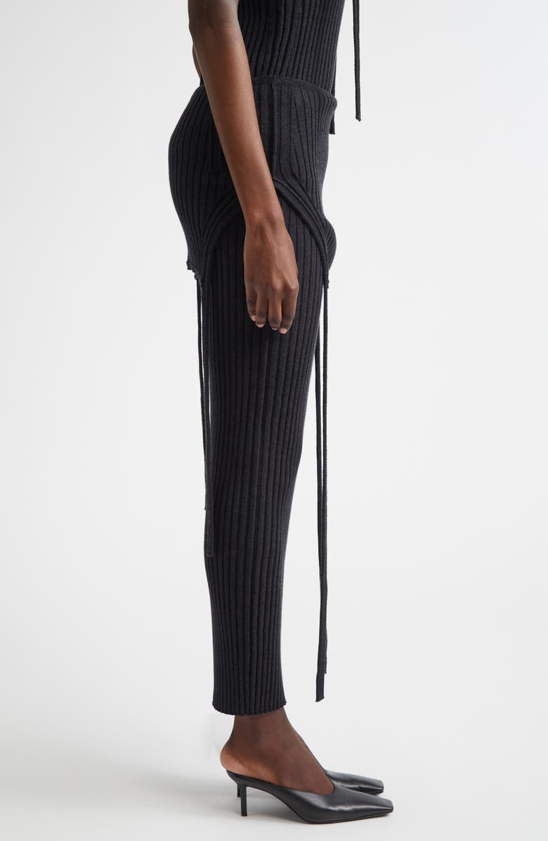 Aisling Camps Flipped Merino Wool Blend Rib Skirt, Alternate, color, Charcoal Melange