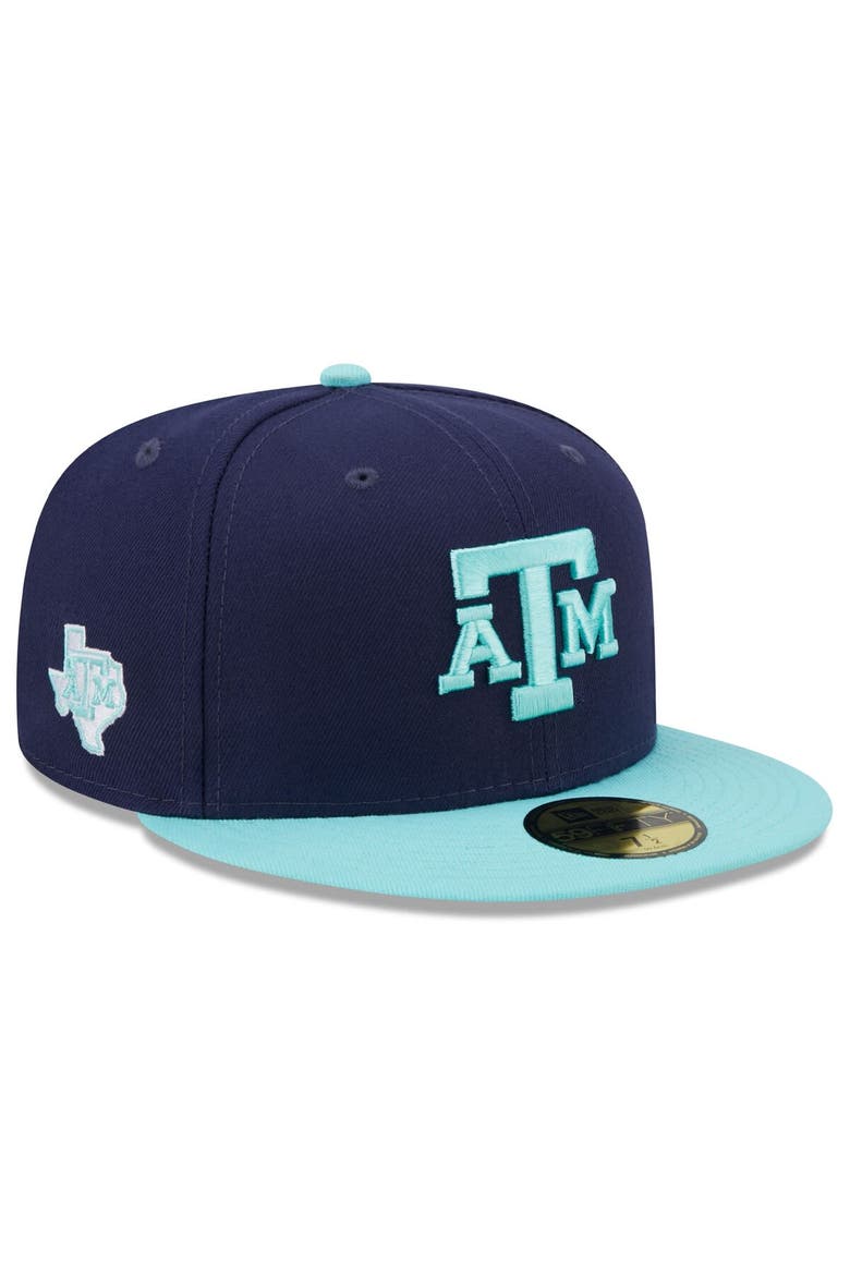Men's New Era Navy/Light Blue Texas A&M Aggies 59FIFTY Fitted Hat, Main, color, Navy