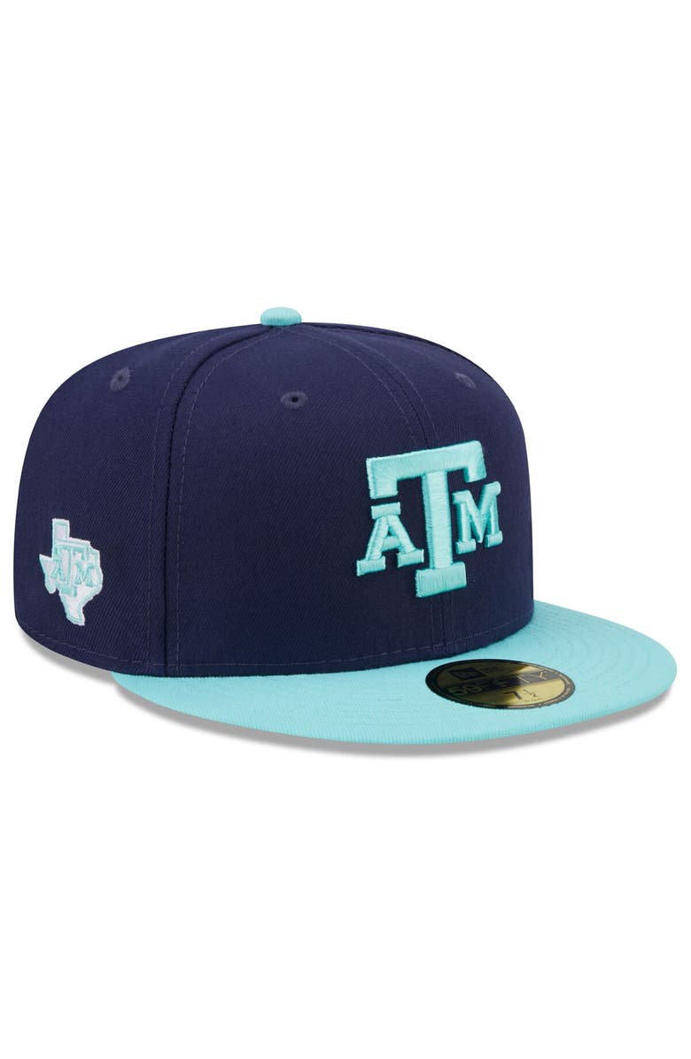 New Era Men's New Era Navy/Light Blue Texas A&M Aggies 59FIFTY Fitted Hat, Main, color,