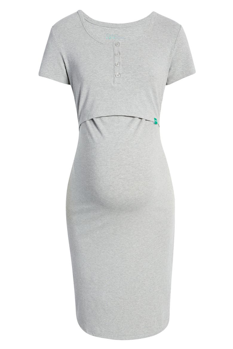 Maternity Juliet Nursing Dress, Alternate, color, GREY MIX MELANGE
