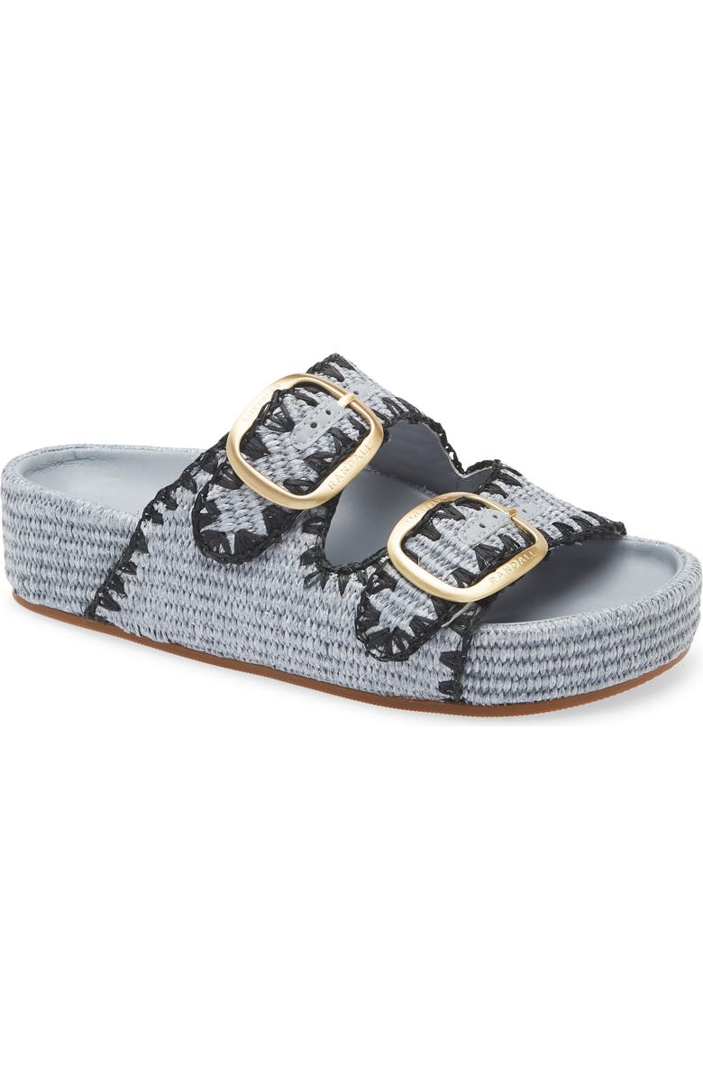 Loeffler Randall Theo Double Band Slide Sandal, Main, color, Light Blue/Black