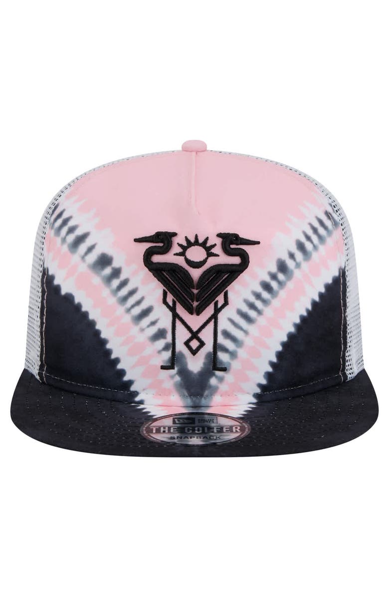 New Era Men's New Era Black/Light Pink Inter Miami CF Tie-Dye Adjustable Golfer Hat, Alternate, color, Black