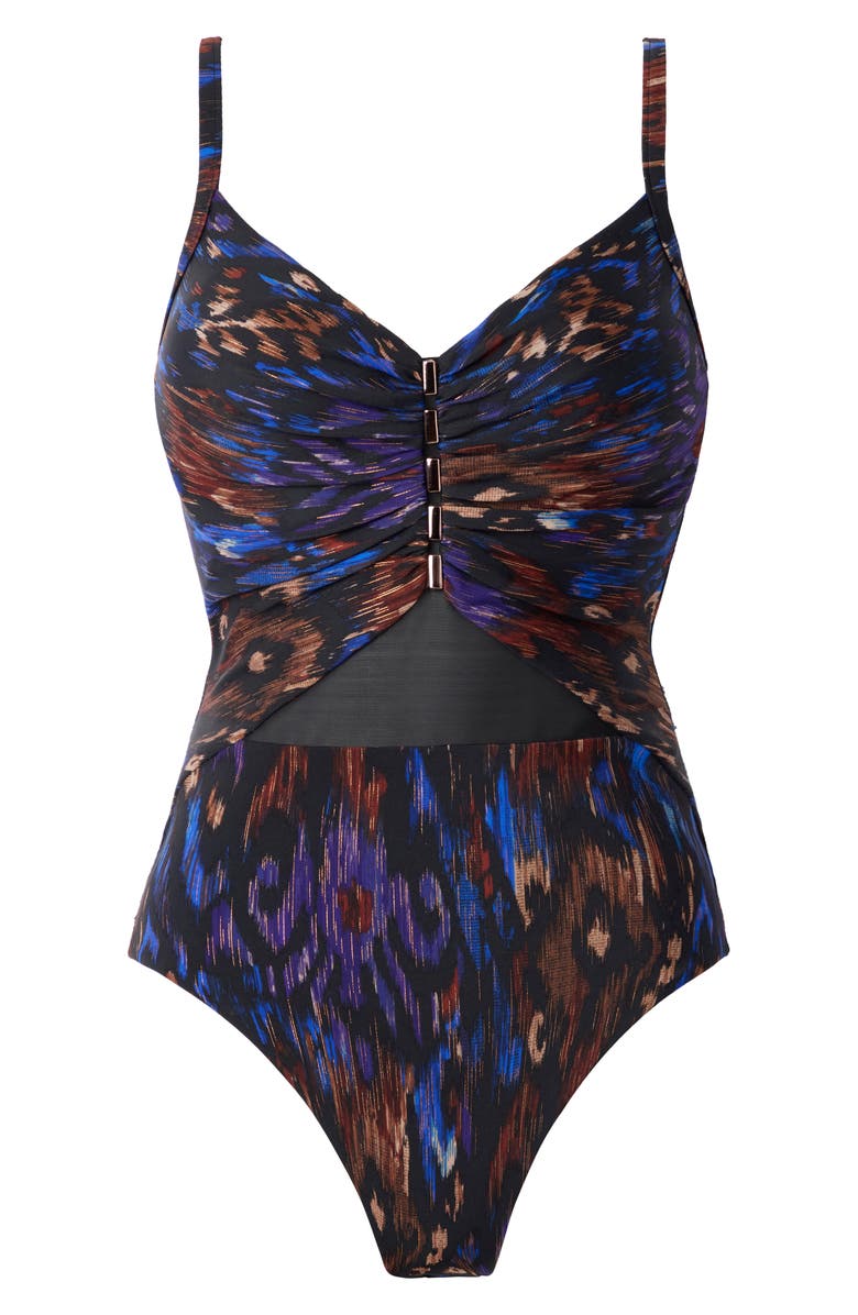 Miraclesuit<sup>®</sup> Tapiz Mariposa One-Piece Swimsuit, Alternate, color, Black/ Multi