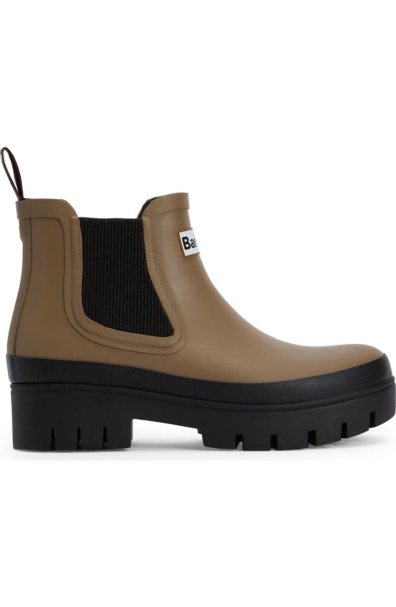 Barbour Halton Waterproof Chelsea Rain Boot, Alternate, color, Military Brown/Black
