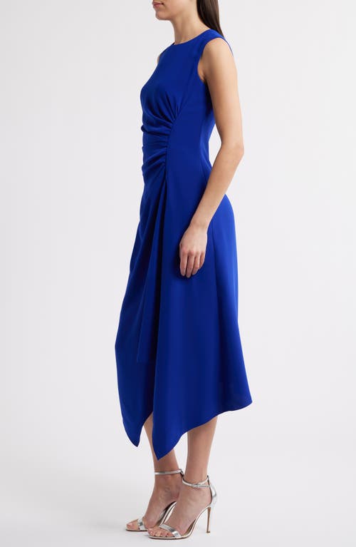 Amsale Asymmetric Hem Sleeveless Dress In Cobalt