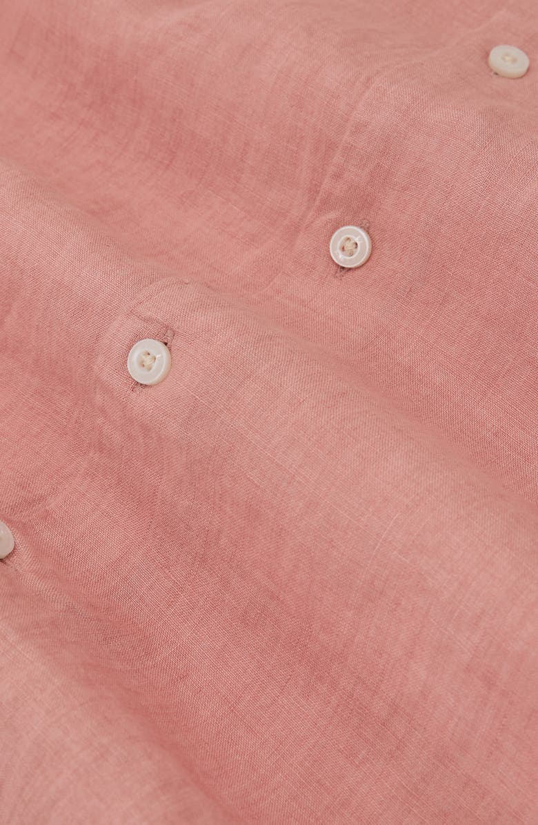 Reiss Ruban Linen Button-Up Shirt, Alternate, color, Watermelon Pink
