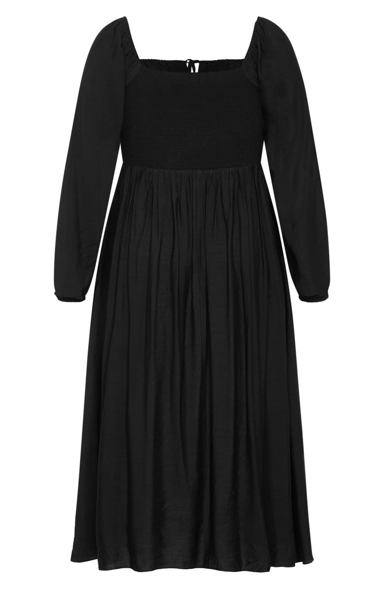 City Chic Abbigail Long Sleeve Maxi Dress, Alternate, color, Black