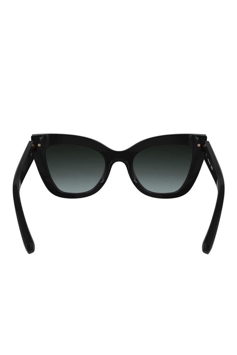 Roseau 50mm Gradient Cat Eye Sunglasses, Alternate, color, BLACK