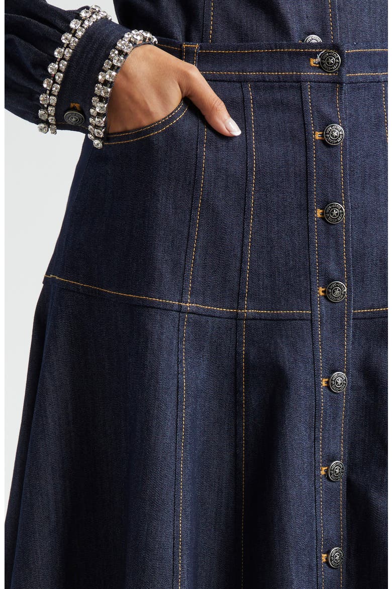 Veena A-Line Denim Skirt, Alternate, color, INDIGO