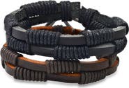 STEELTIME Men's Braided Leather Bracelets