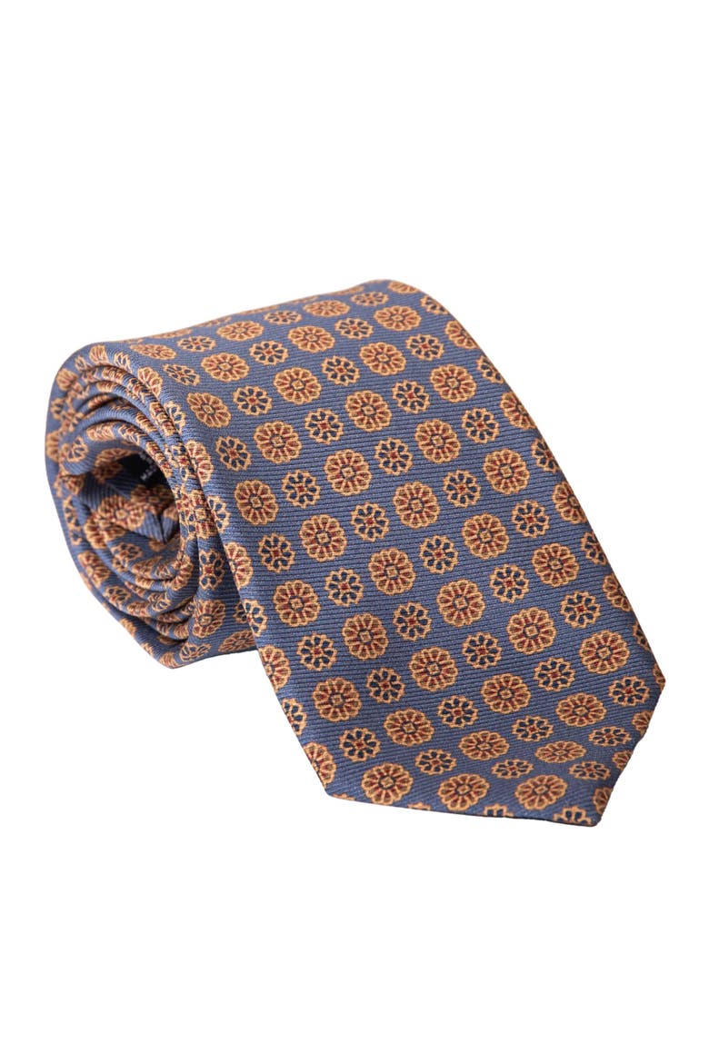 Claudius - Printed Silk Tie for Men, Main, color, Venetian Blue