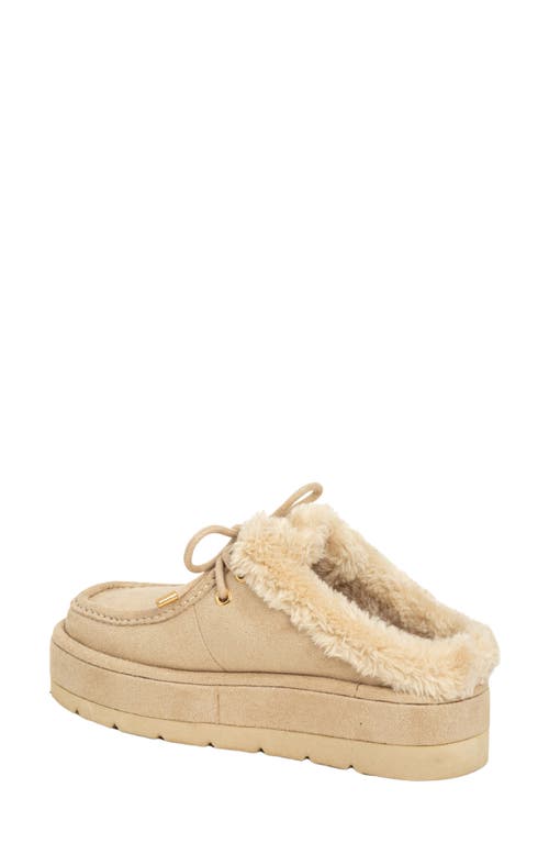Shushop Tulsa Faux Fur Platform Slipper In Neutral