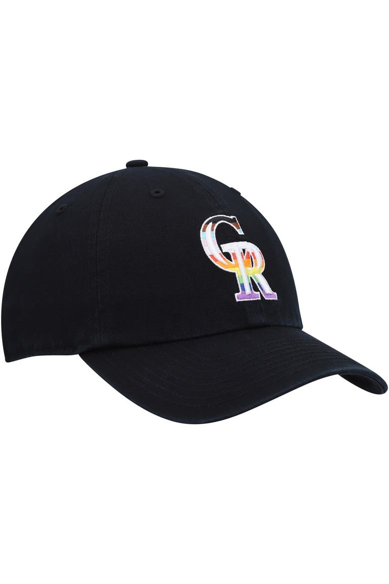 Men's '47  Black Colorado Rockies Team Pride Clean Up Adjustable Hat, Alternate, color, Black