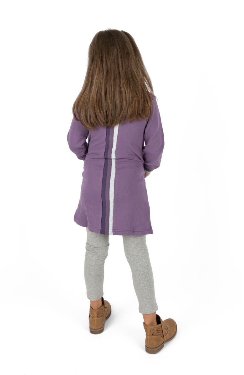 Leveret Girls Sweatshirt Dress with Matching Doll Dress, Alternate, color, Purple