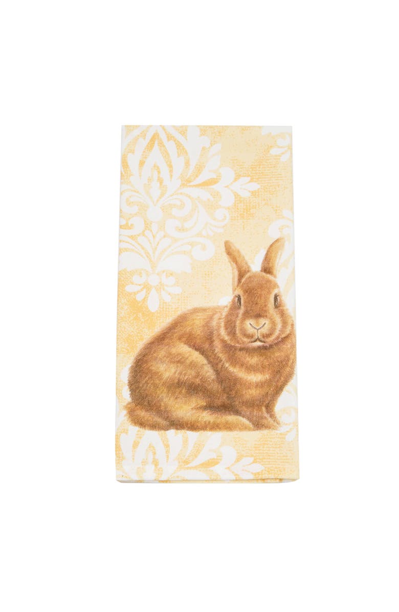 C&F Home Damask Yellow Bunny Cotton Kitchen Towel, Alternate, color, Yellow