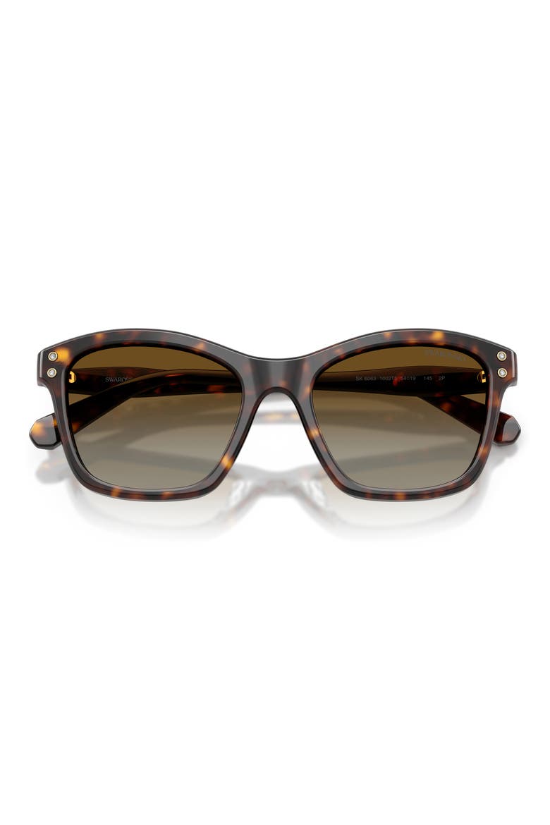 54mm Gradient Polarized Square Sunglasses, Alternate, color, HAVANA / POLAR BROWN GRADIENT