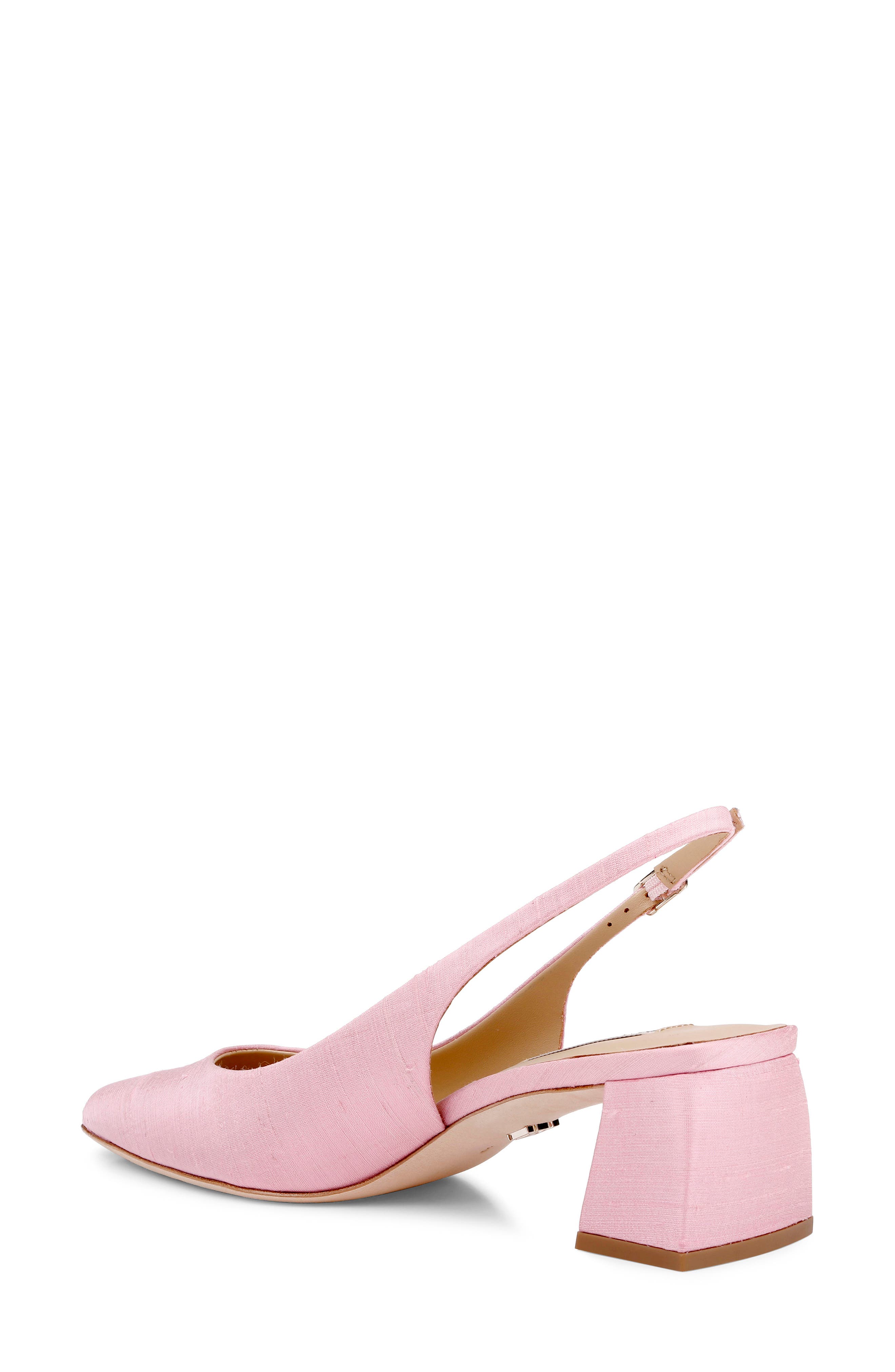 Oaklee Block Heel Slingback Pump, Alternate, color, ROSE SILK