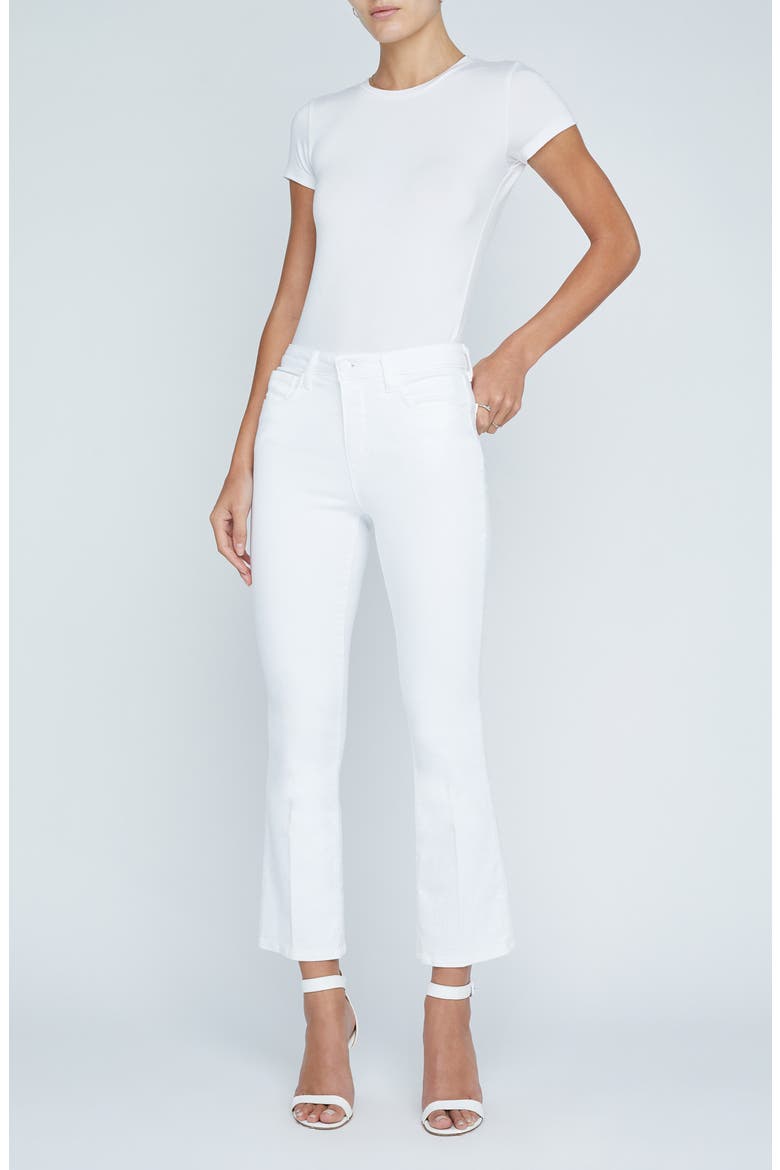 Mira Crop Micro Bootcut Jeans, Alternate, color, BLANC