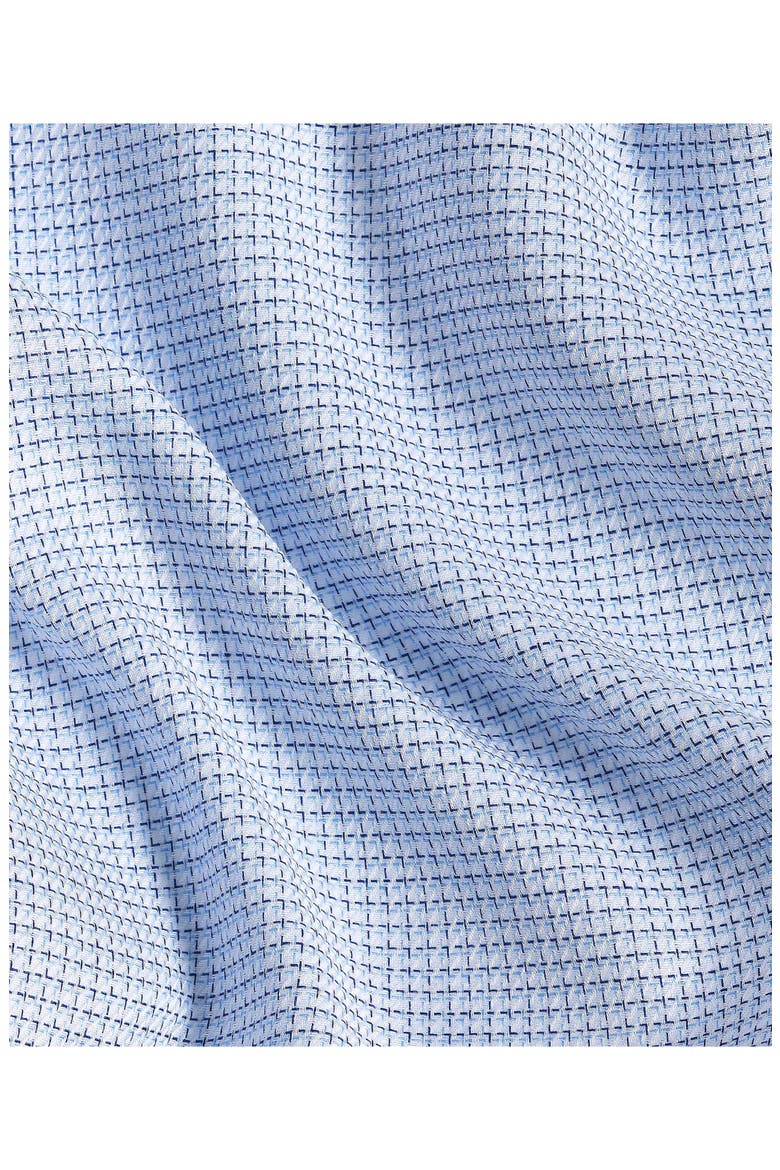 Trim Fit Stretch Micro Check Dress Shirt, Alternate, color, WHITE/ BLUE