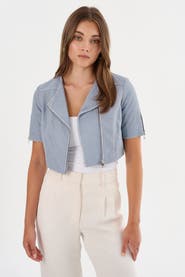 LAMARQUE Kirsi | Cropped Biker Jacket