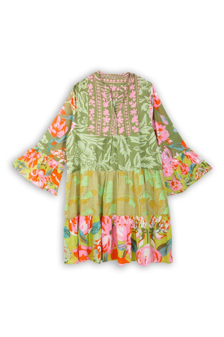 Patchwork Cotton Tunic, Alternate, color, GREEN