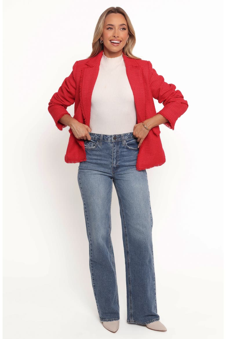 Simona Tweed Blazer, Alternate, color, RED
