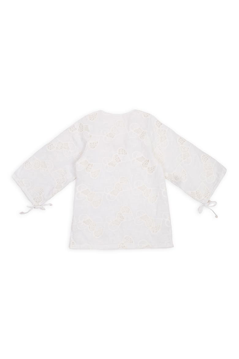 Heart Eyelet Short Kaftan, Alternate, color, WHITE