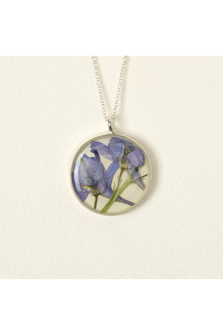 Birth Flower Necklace by Shari Dixon, Alternate, color, February / Iris