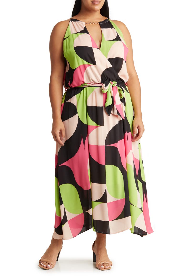 Beach House II Sleeveless Dress, Main, color, GEO