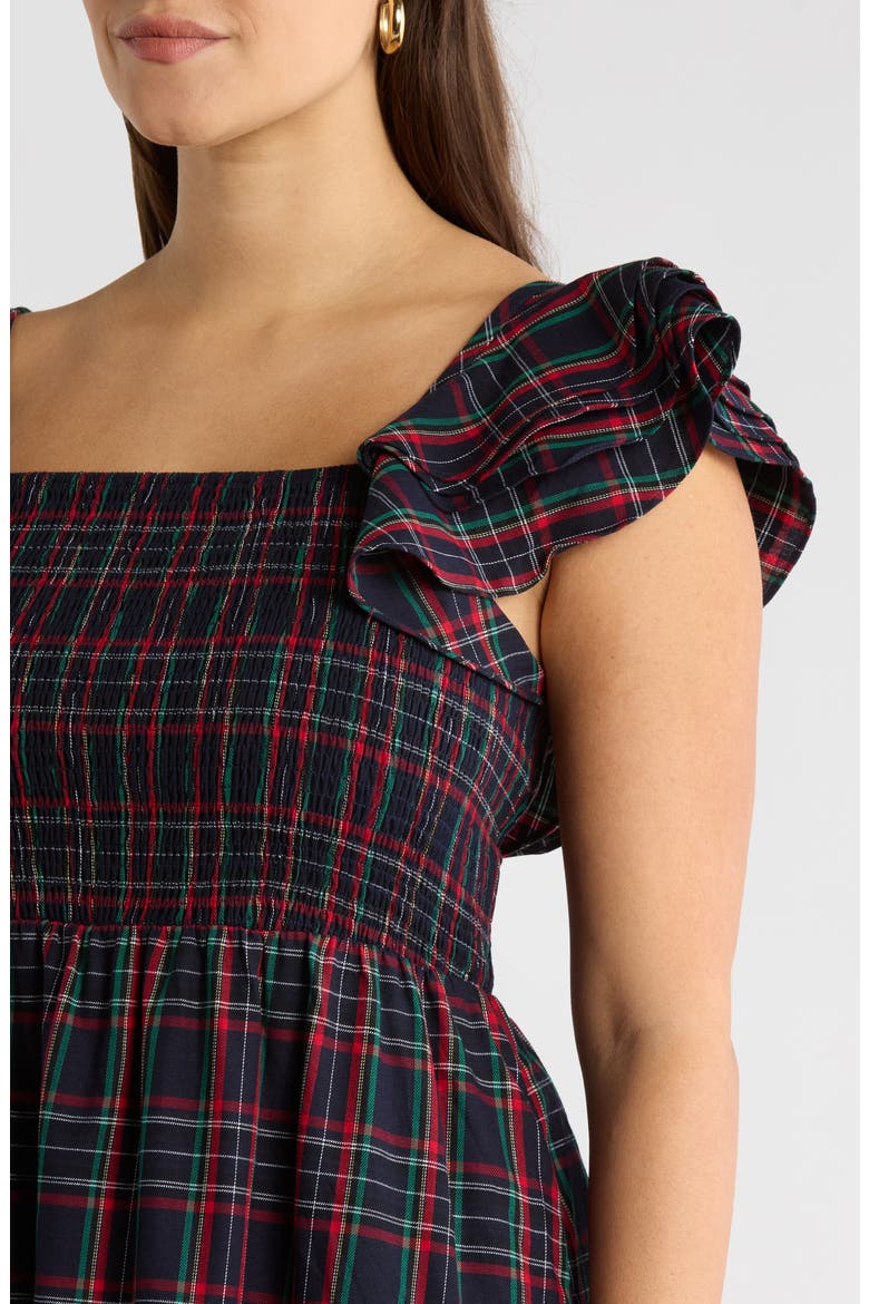Chapman Plaid Smocked Dress, Alternate, color, NAVY-MULTI