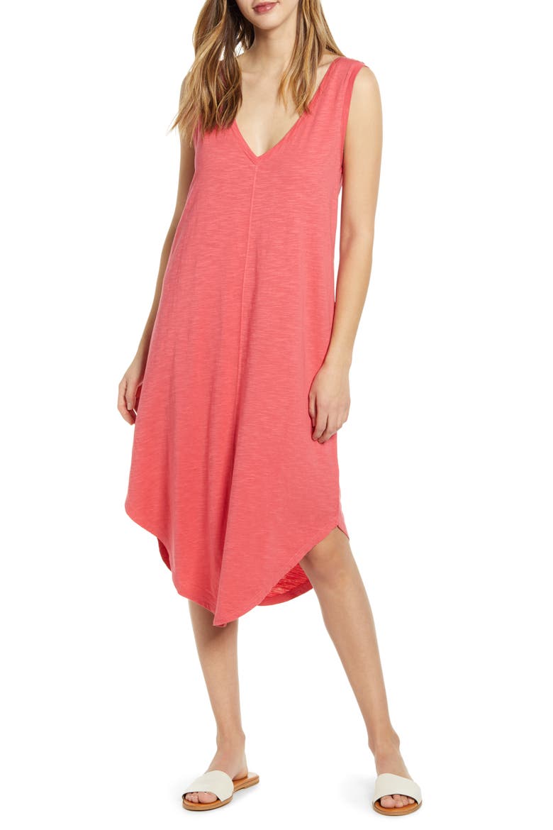 Knit Tank Midi Dress, Main, color, RED CHATEAUX