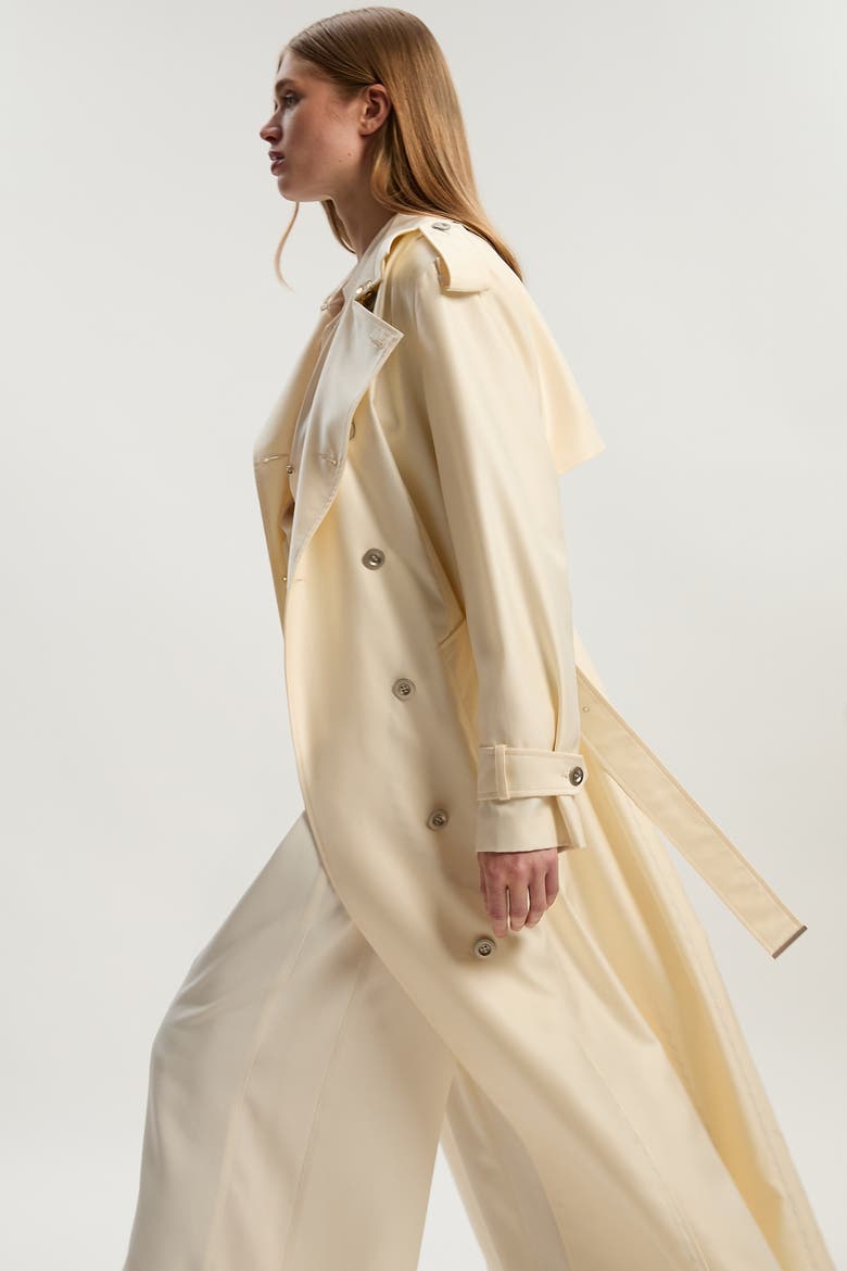 Soft Signature Trench Coat, Alternate, color, Ivory
