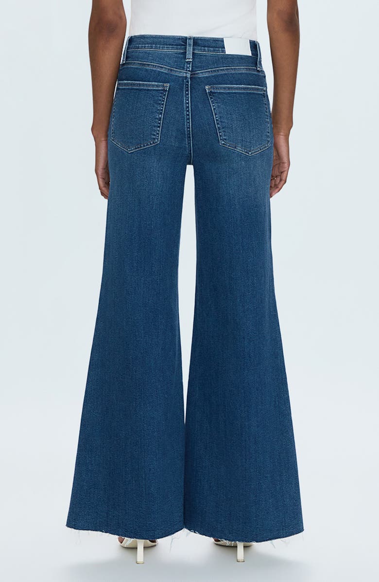 Pistola Izzy Raw Hem Mid Rise Wide Leg Flare Jeans, Alternate, color, Study