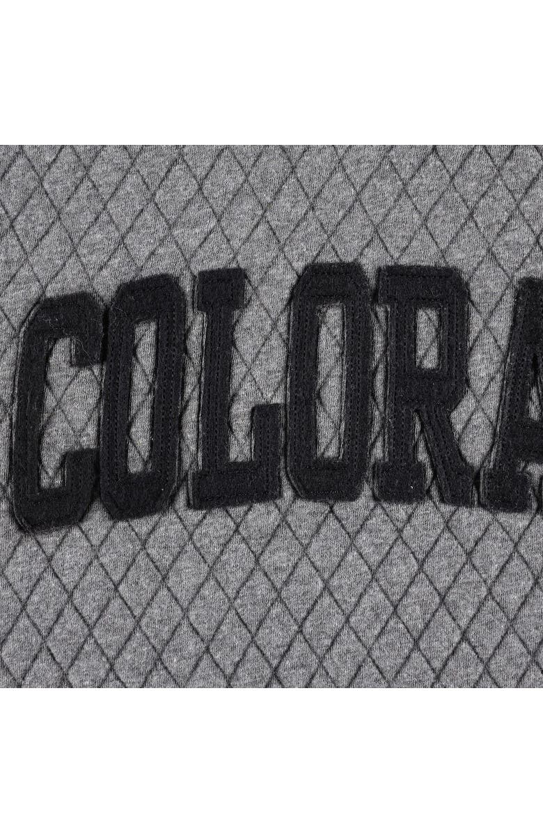 PRESSBOX Women's Pressbox Heather Charcoal Colorado Buffaloes Moose Quilted Pullover Sweatshirt, Alternate, color, Heather Gray