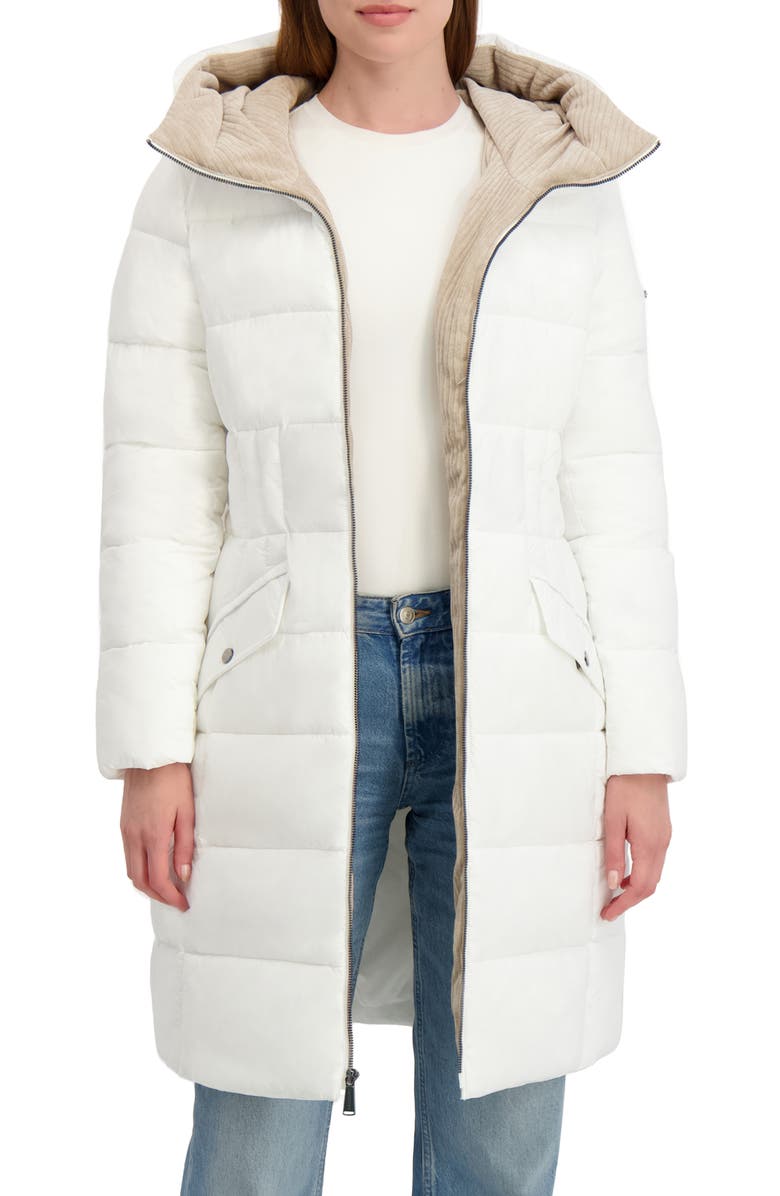 Laundry by Shelli Segal Hooded Puffer Coat, Main, color, White