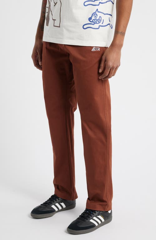 Icecream Strawberry Fit Cotton Stretch Twill Work Pants In Brown