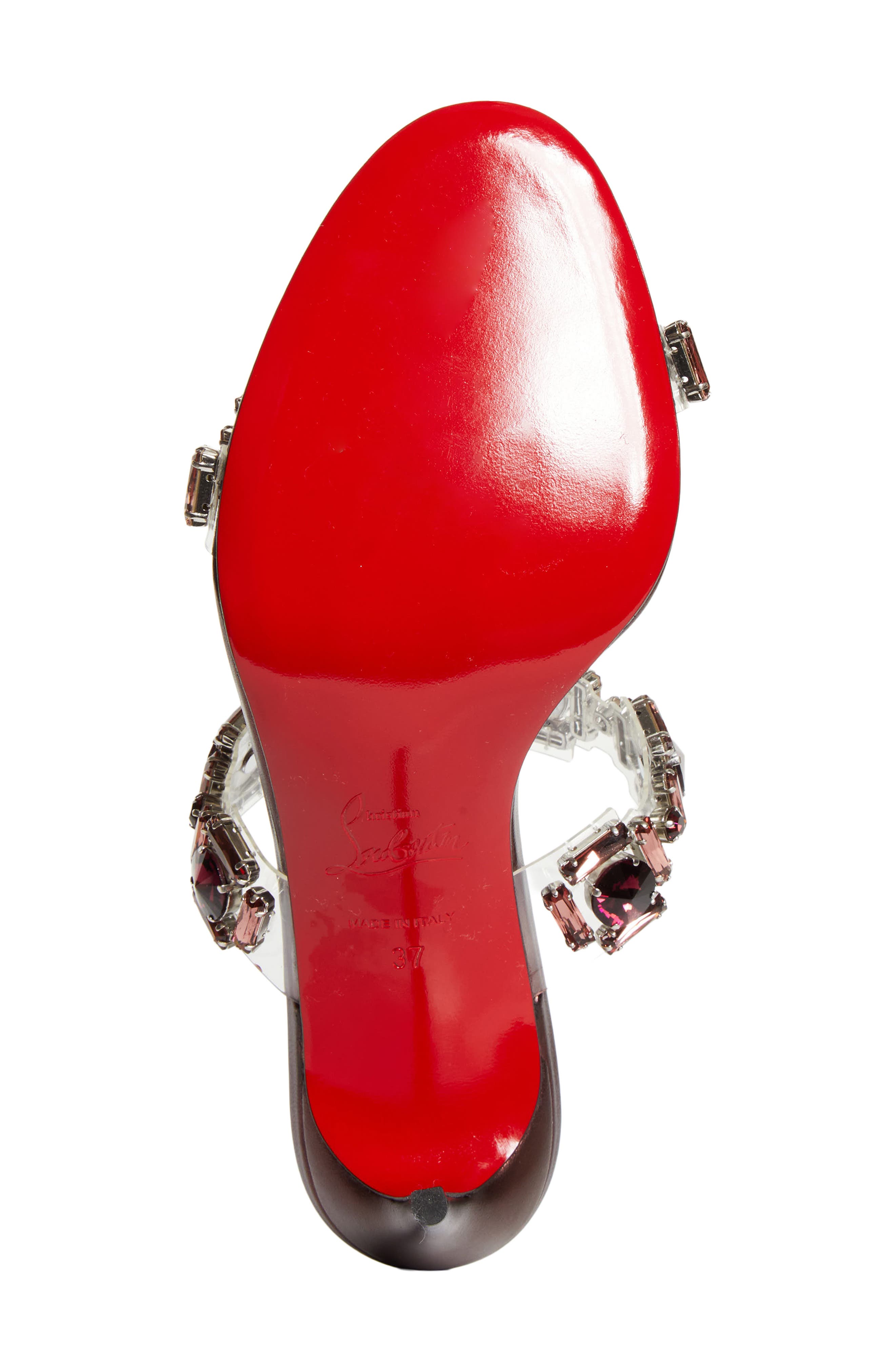 Christian Louboutin Just Jewel Crystal Embellished Stiletto Sandal, Alternate, color, Vers Palacy/ Lin Palacy