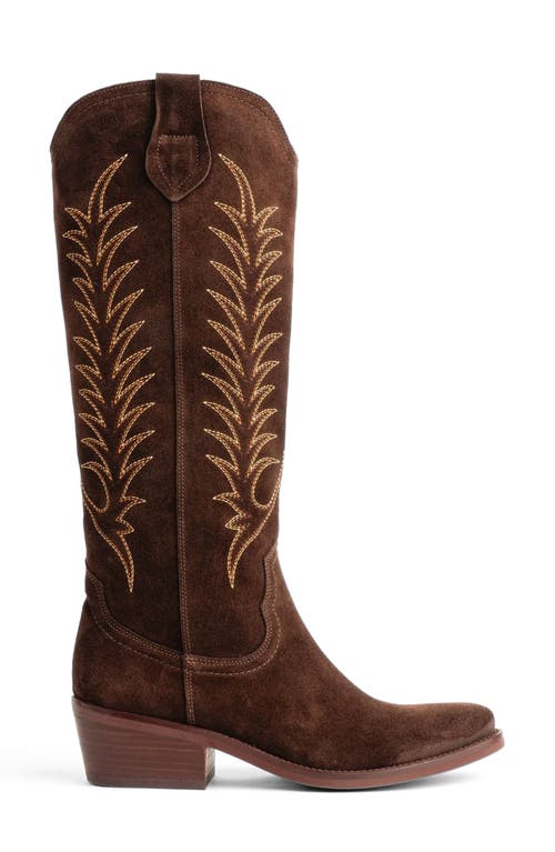 Penelope Chilvers Blanca Embroidered Western Boot In Brown