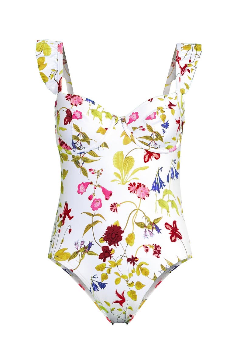 Lands' End Balconette Ruffle High Leg One Piece Swimsuit, Alternate, color,