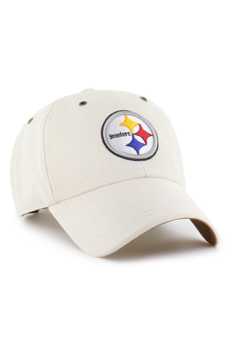 Men's Carhartt x '47 Natural Pittsburgh Steelers Undyed Clean Up Adjustable Hat, Alternate, color, Natural