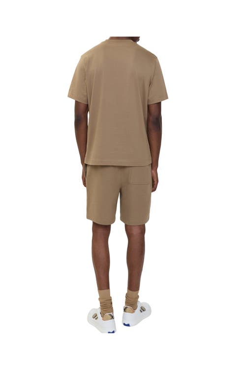 Burberry Ekd Check Cotton Shorts In Brown