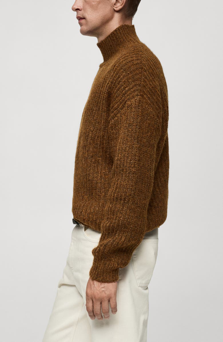 MANGO Rib Mock Neck Sweater, Alternate, color, 