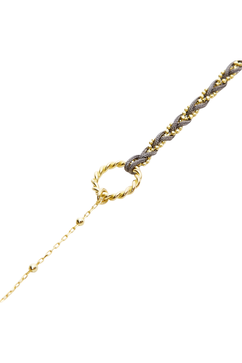 Handmade Rope Braided Sterling Silver Beaded Chain Bracelet, Main, color, Grey