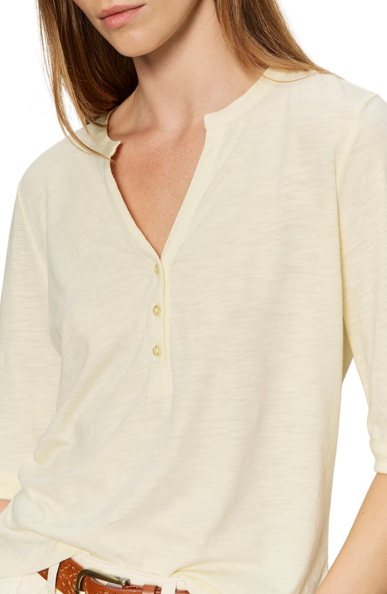 Sanctuary Rolled Sleeve V-Neck T-Shirt, Alternate, color, Lemon Drop Yellow